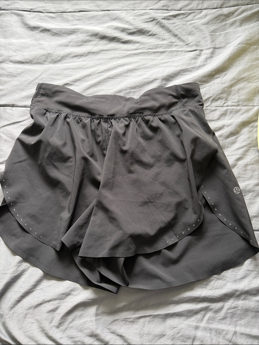 lululemon athletica Gray Layered Running Shorts with slit on the side